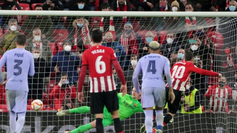 Coupe du Roi: le FC Barcelone, tenant du titre, &eacute;limin&eacute; en 8e par l'Athletic Bilbao 3-2 apr&egrave;s prolongation