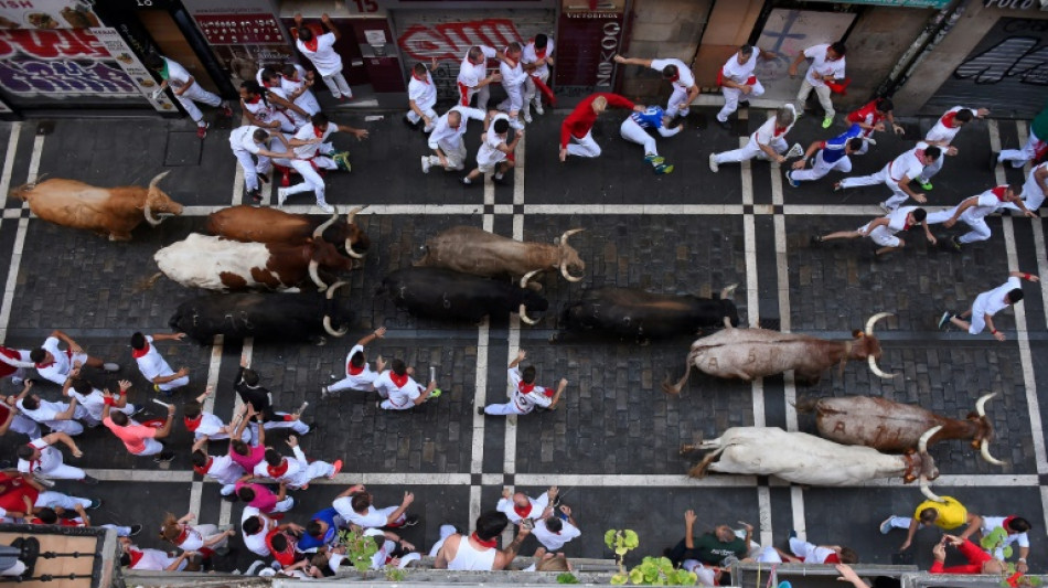 Los extranjeros vuelven a correr delante de los toros en la gran fiesta de San Ferm&iacute;n