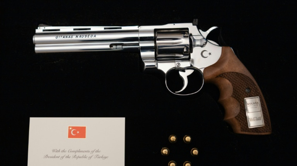 Erdogan presenteia l&iacute;deres na c&uacute;pula da Otan com pistolas e muni&ccedil;&otilde;es
